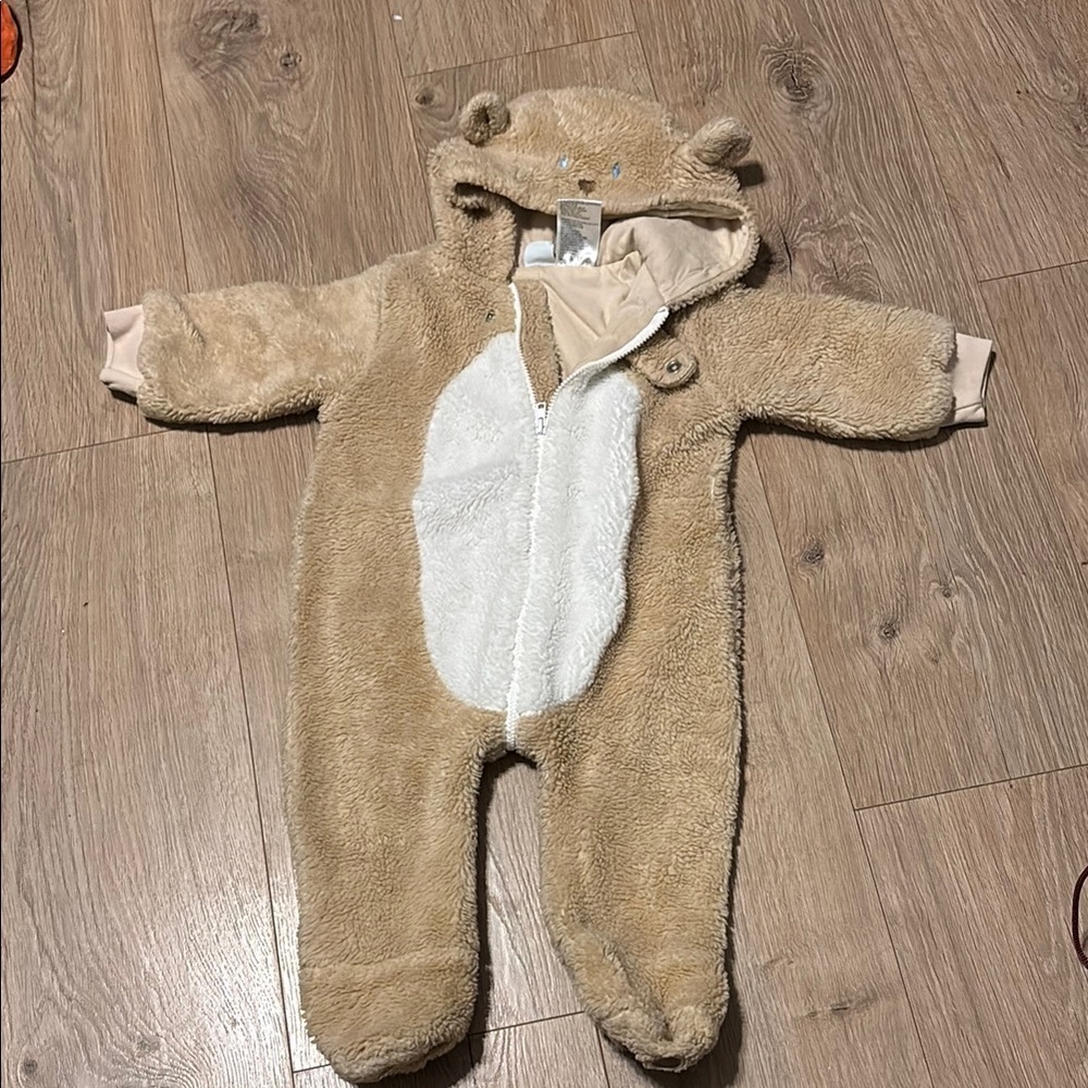 Vintage Cozy Teddy Bear Onesie Winter Suit